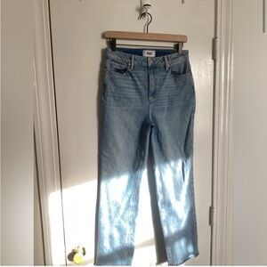Paige Stella High Rise Straight Leg Jeans Carla Light Wash Distress Size 28